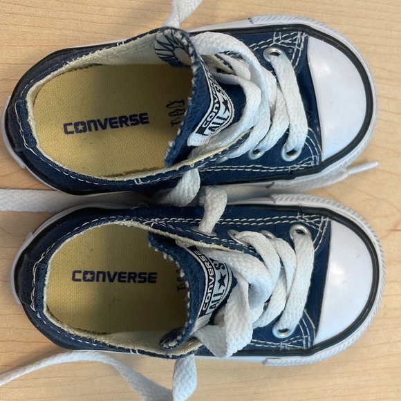 Infant Converse Blue Canvas Sneakers 4 - Picture 7 of 11
